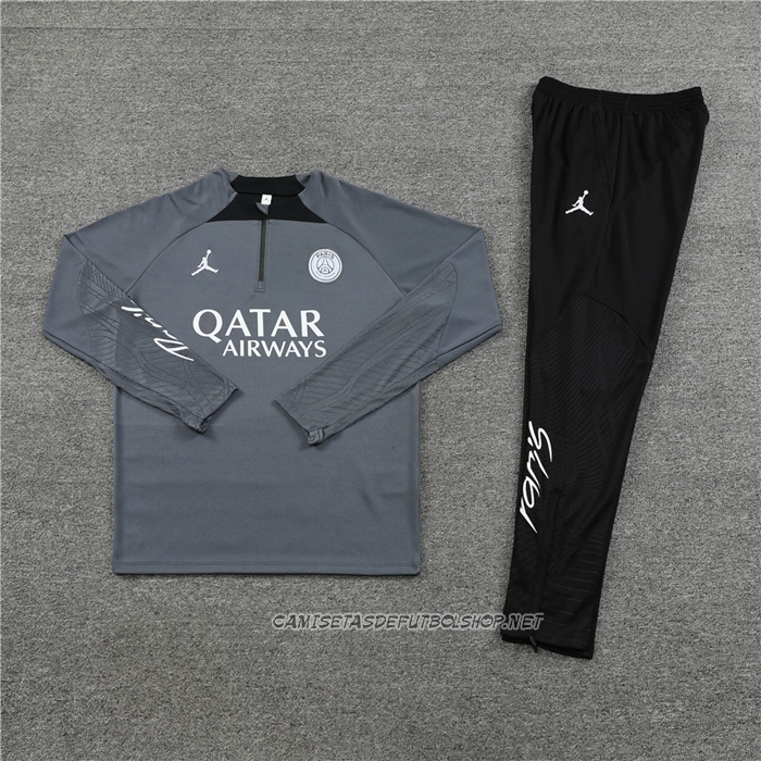 Chandal de Sudadera del Paris Saint-Germain Jordan 23-24 Nino Gris